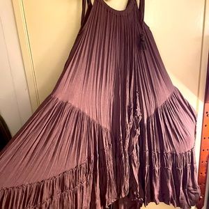 Free people summer dress gauzy ruffled tassels